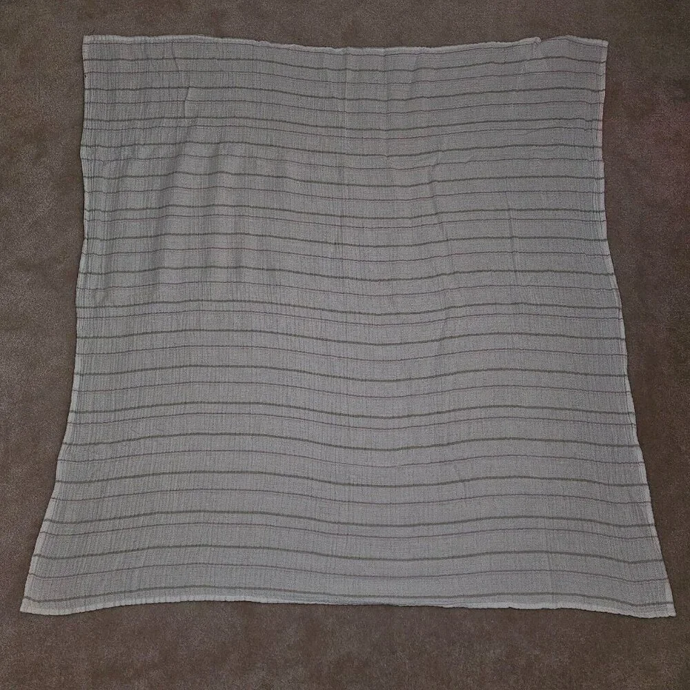 Aden & Anais White Purple Gray Stripe Muslin Cotton Swaddle Blanket Baby Lovey